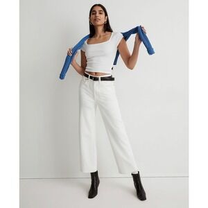 MADEWELL White The Perfect Vintage Wide-Leg Crop Jean NWT Size 33